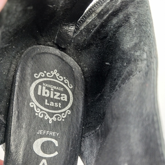 JEFFREY CAMPBELL Rally Black Suede Studded Peep Toe Booties WornButNotWo… - Picture 12 of 16